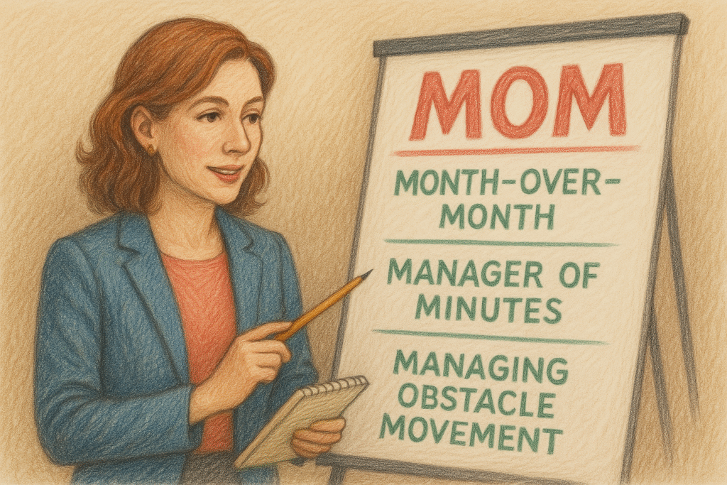 Illustration of MOM Leadership Framework – People-First leadership model by Michelle Masters